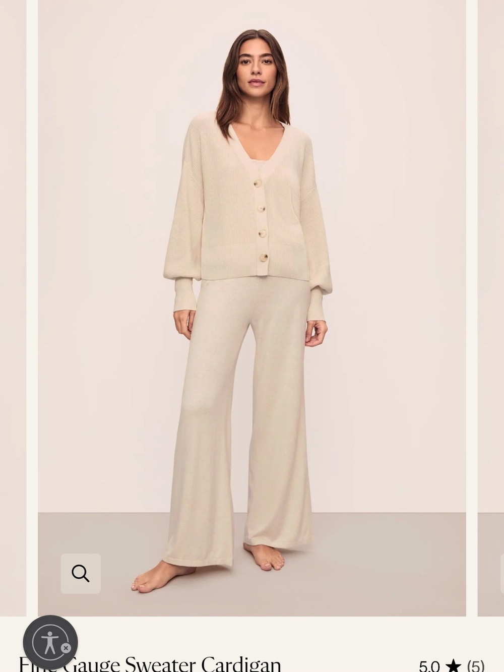 Eberjey Cream Knit Sweater 3 PIECE SET.